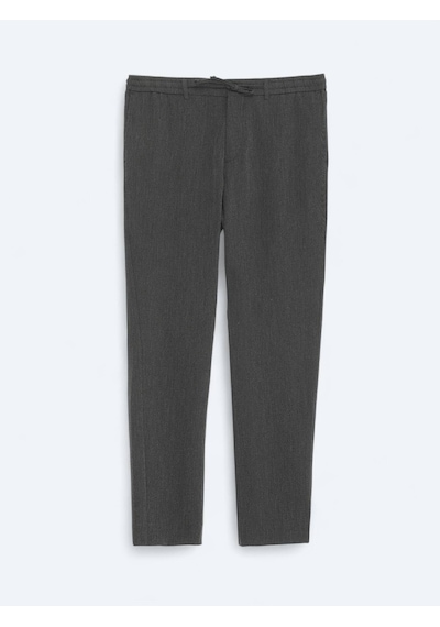 Kip Siyah Çizgili Dokuma Jogging Fit Casual Pantolon Siyah