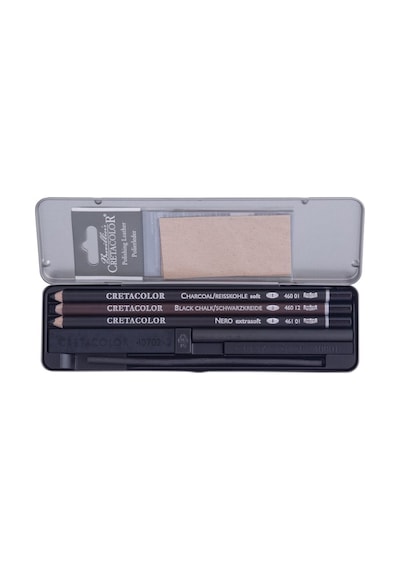 Cretacolor Charcoal Drawing Set Kömür Çizim Seti 8 Parça Metal Kutu 46008