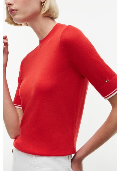Tommy Hilfiger Lyocell Sılk C-nk Ss Swtr Kadın Kırmızı Kazak - Ww0ww51054