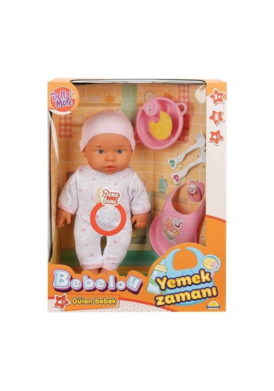 030021 Sunman, Bebelou Yemek Zamanı Sesli Bebek Seti 35 Cm / +3 Yaş - Uvcu-891460 1 Adet