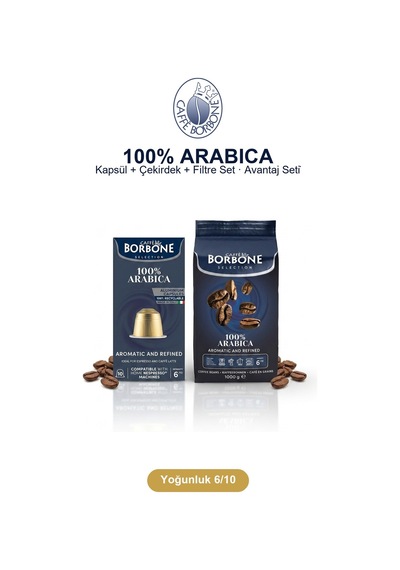 Caffe Borbone Arabica Kapsül Çekirdek Filtre Set - Nespresso Uyumlu, 3 Yöntem Tek Pakette Diğer