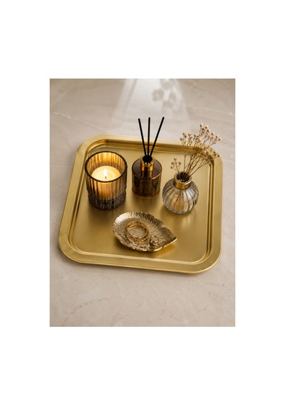 Dekoratif Metal Tepsi Gold Renk Modern Sunum Tepsisi Diğer