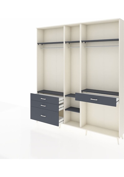 Arges Dolap 7 Raflı 4 Çekmeceli 3 Askılı 220x30x243 Aytaşı-antrasit/antrasit Antrasıt/antrasıt