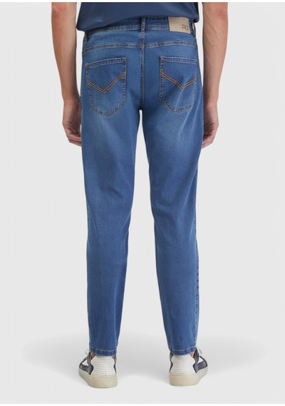 Ramsey Mavi Düz Slim Fit Denim Pamuk Karışımlı Pantolon mavi blue