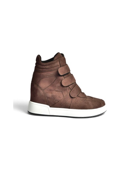 Fox Shoes V367856002 Kahverengi Süet Gizli Topuklu Cırtlı Spor Bot