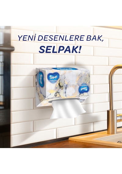 Selpak El ve Yüz Havlusu Kutulu Mermer Desen 10 x 80'li