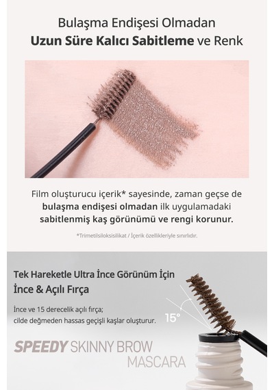 Perıpera Speedy Skinny Brow Mascara 09 Milky Ash