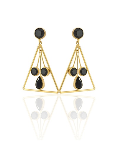 Kadir Jewellery 22 Ayar Altın Kaplama Kadın Sallantılı Küpe -el İşçiliği Ve Hipoalerjenik Küpe Siyah 40998832