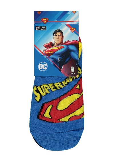Superman Erkek Çocuk 2'li Babet Çorap 2-12 Yaş Standart