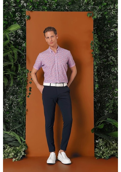 Efor Slim Fit Yan Cepli Düz Esnek Casual Lacivert Pantolon P 1144 Lacivert