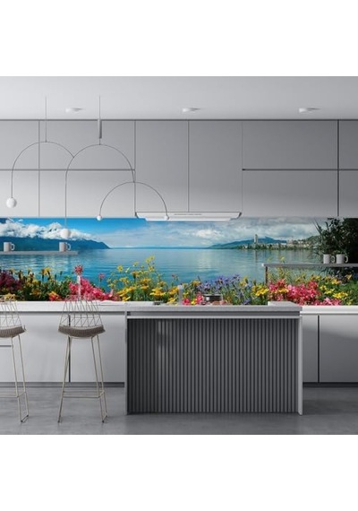Tezgah Arası Folyo Kaplama Folyosu Cenevre Gölü 60x300 Cm Diğer