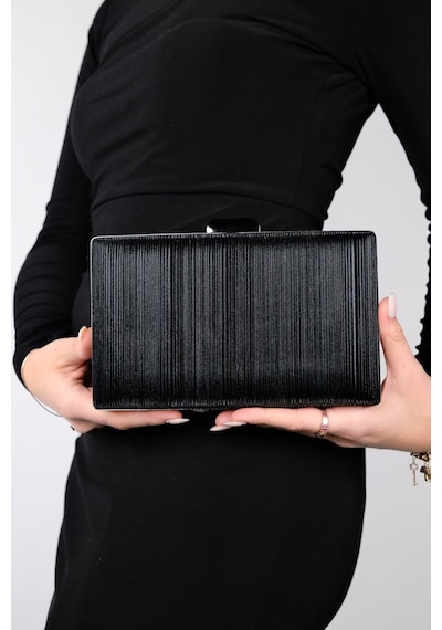 Luvishoes Yadaya Siyah Çizgili Kadın Abiye Çanta Siyah