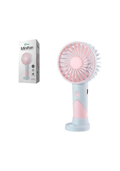 Feny Fn-f20 Pembe-açık Mavi Kademeli Ultra Sessiz Şarjlı Taşınabilir 500mah Mini El Fanı