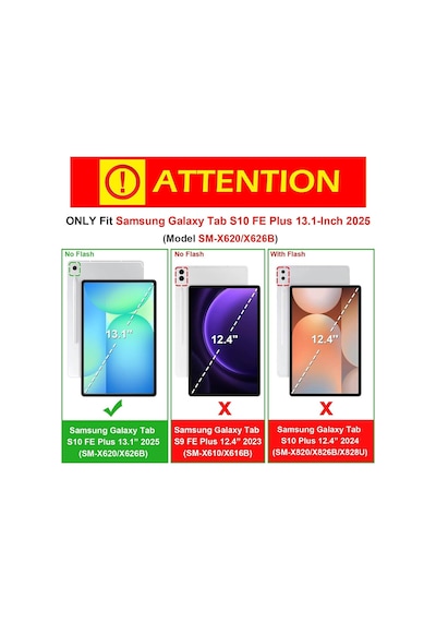 Samsung Galaxy Tab S10 Fe Plus 13.1 Kılıf 360 Dönen Kapaklı Standlı + Nano Ekran Koruyucu Arka Kapak