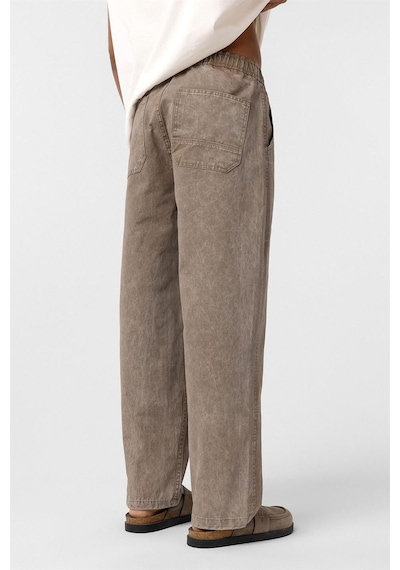 Vamos Yıkamalı Baggy Gabardin Pantolon Vizon