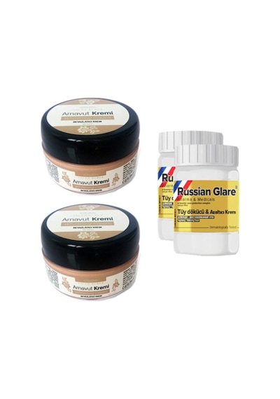 Three Brand 50 Ml Arnavut Aklık 2 Ad + Russıan Glare Tüy Dökücü Azaltıcı Merhem 50 Ml 2 Ad