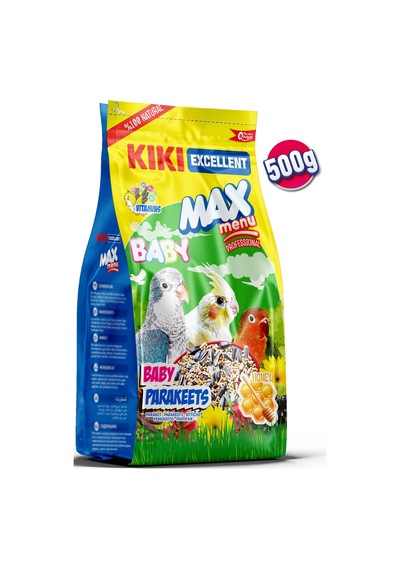 KIKI Excellent Kuş Max Menu Baby Parekets Yavru Paraket Kuşu Yemi 500 Gr. KB304