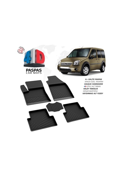 Ford Connect 4d Araca Özel Havuzlu Kauçuk Paspas 2002-2014