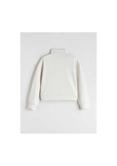 Lc Waikiki Alıta Cıty Farkıyla Lcw Kids Bej Dik Yaka Kız Çocuk Sweatshirt Bej - 931231248 Bej