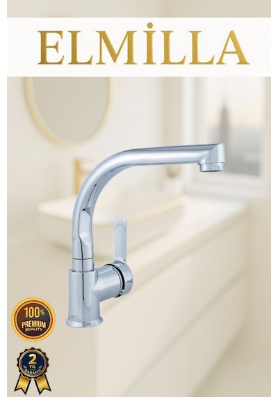 Krom Armut Delta Kol Balık Sırtı Borulu Banyo Lavabo Bataryası Çeşmesi Musluğu Çift Su Girişli