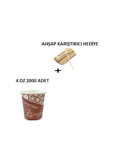 4 Oz Çay- Türk Kahvesi- Salep Karton Bardağı 2000 Adet 1 Koli