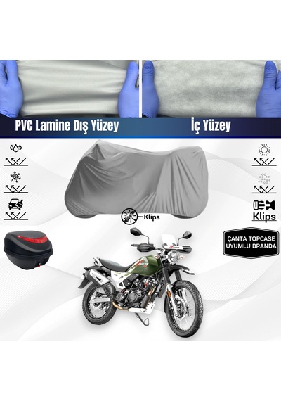 Hero X Pulse 200 Motosiklet Brandası Çanta Topcase Uyumlu Motor Branda