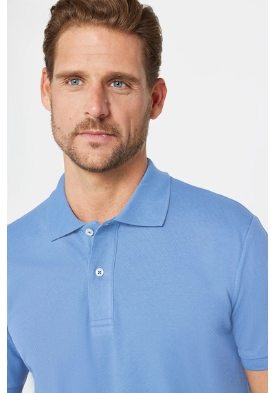 Tudors Erkek Slim Fit Dar Kesim Pamuk Mavi Polo Yaka Tişört-32724 Mavi