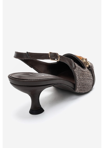 Luvi Shoes Osca Kahverengi Hasır Tokalı Sivri Burun Kadın Topuklu Ayakkabı Luvi Shoes Osca Kahverengi Hasır Tokalı Sivri Burun Kadın Topuklu Ayakkabı