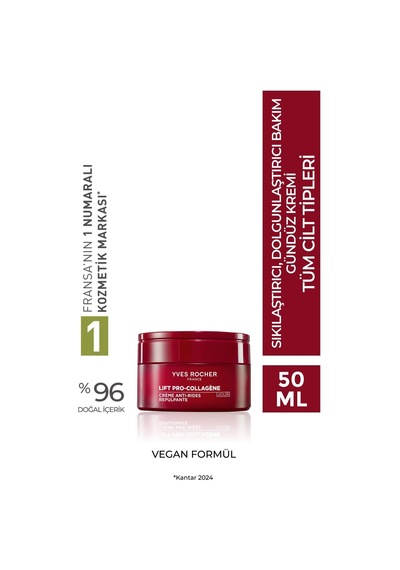 Kırışıklık Görünümünü Azaltıcı, Sıkılaştırıcı Ve Dolgunlaştırıcı Bitkisel Kolajen Gündüz Kremi 50ml