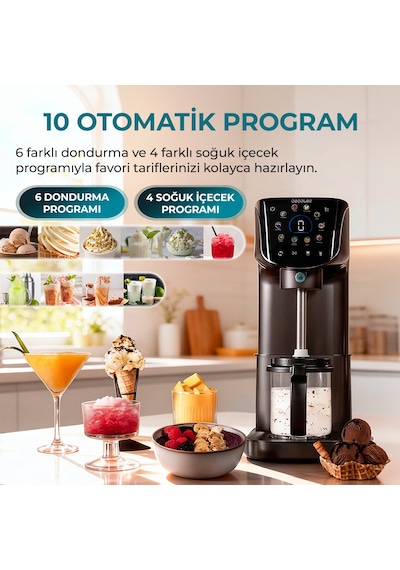 Gelatec 2100 Dondurma Makinesi 2,1 L 6 Dondurma + 4 İçecek Programı