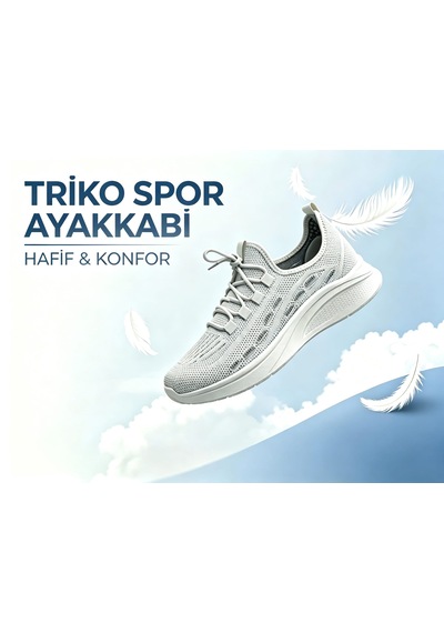 Leu Unısex Triko Spor Ayakkabı Gri