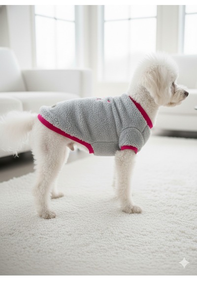 Kedi - Köpek İşlemeli Welsoft Kışlık Sweat - Kıyafet