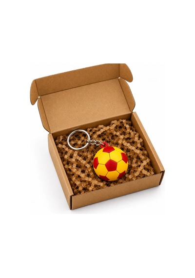 3d Anahtarlık Futbol Topu 3 Cm Sarı Kırmızı Qtop Q-0934