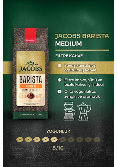 Jacobs Filtre Kahve Barista Serisi Aromatik ve Dengeli Medium 4 x 200 G