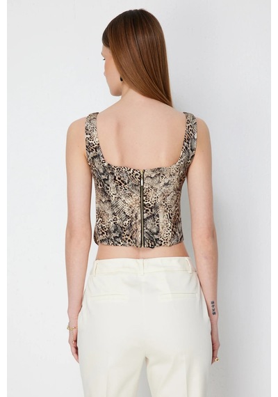 Ekol Kalın Askılı Korseli Kadın Crop Bluz 26y.ekl.blz.02062.1 LEOPAR Ekol Kalın Askılı Korseli Kadın Crop Bluz 26y.ekl.blz.02062.1 LEOPAR