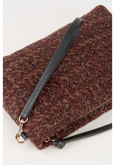 Vivaq Kadın Bellis Tweet Kumaş Acı Kahve Astarlı Suni Deri Bilek Askılı Portföy El Ve Clutch Çanta Kahverengi