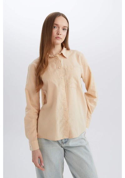 DeFacto Regular Fit Basic Düz Cepli Uzun Kollu Gömlek W7734AZ25SPBG390