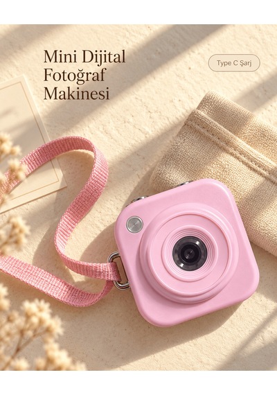 Pembe Renk 2,01 İnç Ekranlı Taşınabilir Mini Dijital Fotoğraf Makinesi Çok Renkli
