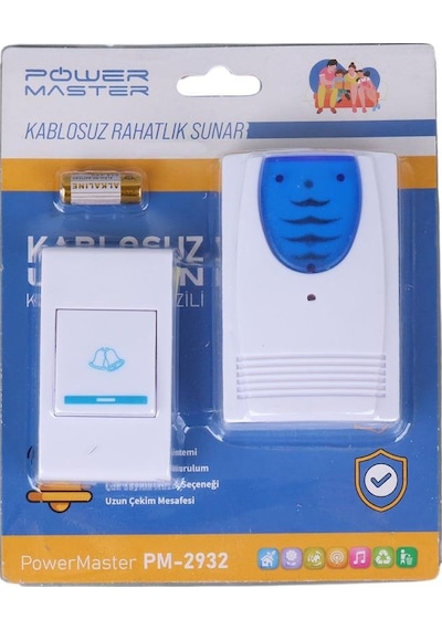 Ayt Powermaster Pm-2932 Kablosuz Uzaktan Kumandalı Kapı Zili 32 Melodili 50 Metre Çekim Mesafesi