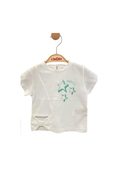 Çikoby Kız Bebek Yıldız Baskılı Şortlu Takım-13896 Mint