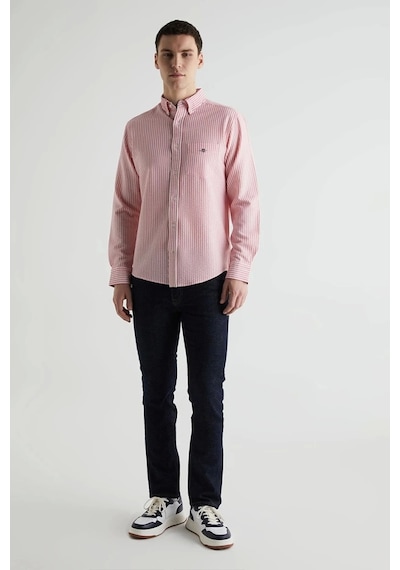 Gant Erkek Pembe Regular Fit Klasik Yaka Çizgili Gömlek Pembe