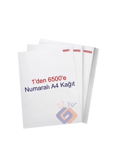 1 Den 6500 E Numaralı A4 Fotokopi Kağıdı