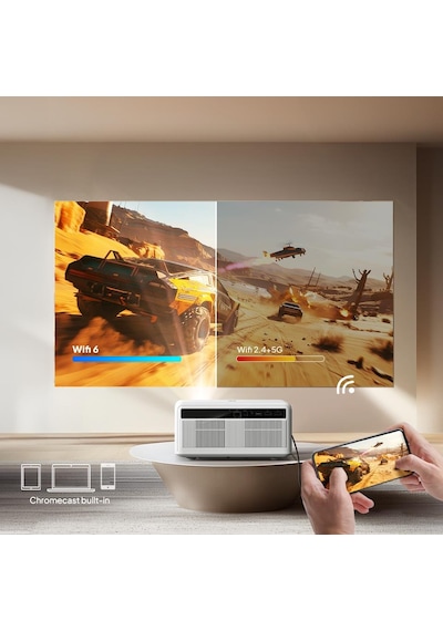 Byintek U14 PRO Full HD Projeksiyon Cihazı, 1500 ANSI, Toz Geçirmez Optik Motor, MEMC ve HDR, Akıllı Engelden Kaçınma, Android OS 11.0, Surround Ses