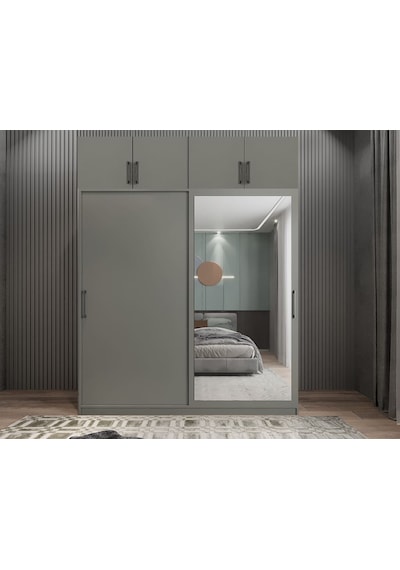 Porta Sürgü Kapaklı Dolap Gardırop Yüklüklü F 140 Cm Montaj Dahil