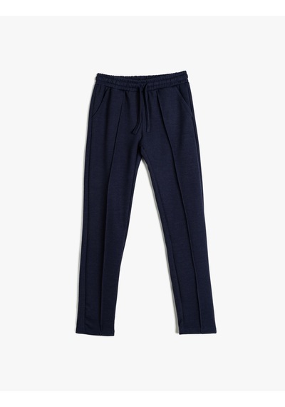 Koton Basic Pantolon Beli Lastikli Bağlamalı Cep Detaylı Lacivert 5wkg40148ak Lacivert