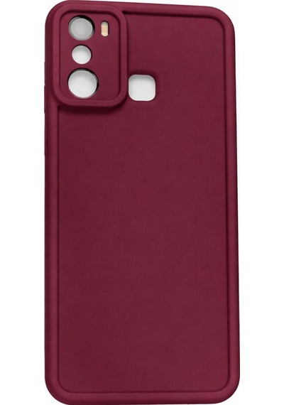 İnfinix Hot20play Uyumlu Kamera Çıkıntılı Mat Silikon Telefon Kılıfı Bordo