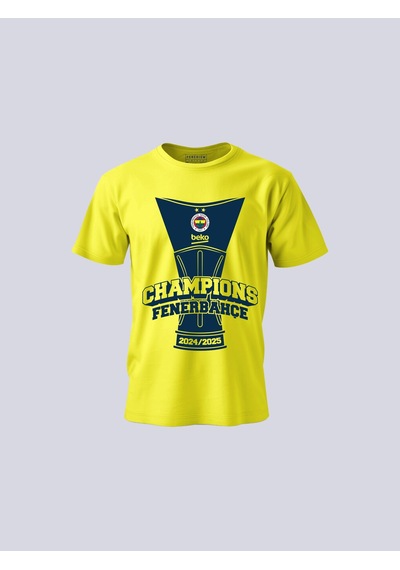 Fenerium Basket Şampiyonluk Kupa Sarı Tshırt Ç Sarı