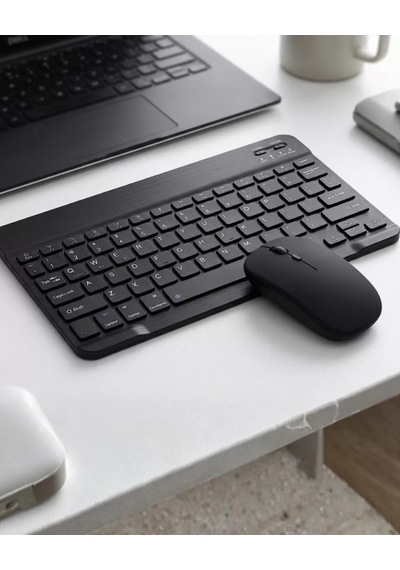 Kablosuz Bluetooth Klavye Mouse Seti Wireless Sessiz İnce Tasarım Çoklu Uyumlu Mh-hs6851-9783
