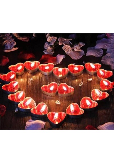 Mum Tealıght Kalp Mum 25 Adet
