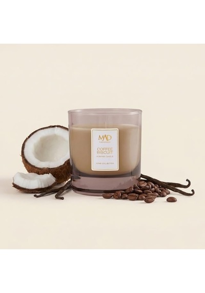 Mad Coffee Biscuit 200 Gr Kokulu Cam Mum Kahve, Şeker Ve Vanilya İle Sıcacık Bir Atmosfer 50 x 22